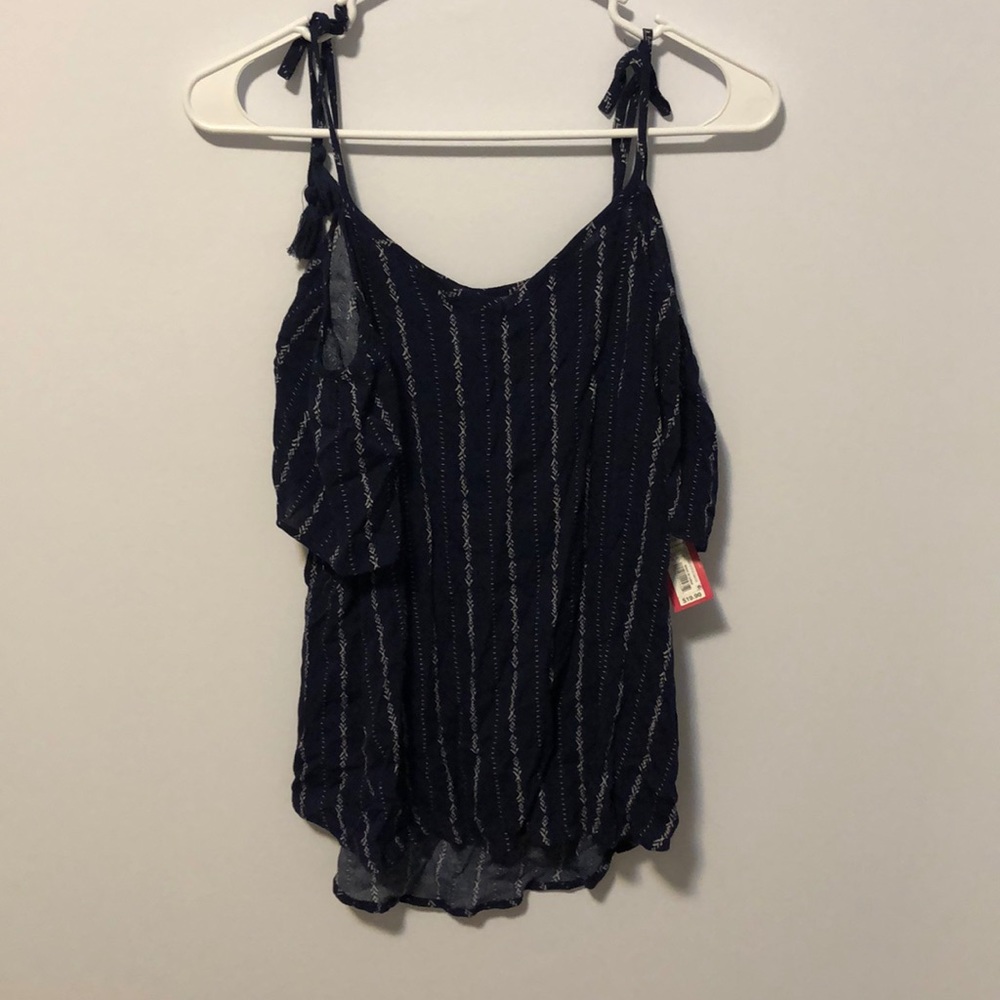 Navy blue off shoulder tank